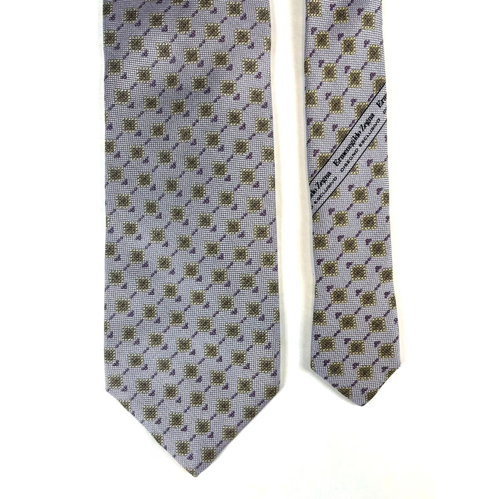 Ermenegildo Zegna Ermenegildo Zegna Tie Foulard Silk Lilac 59" x 3.75" Men’s Made in Italy Luxury Designer Size ONE SIZE - 5 Thumbnail