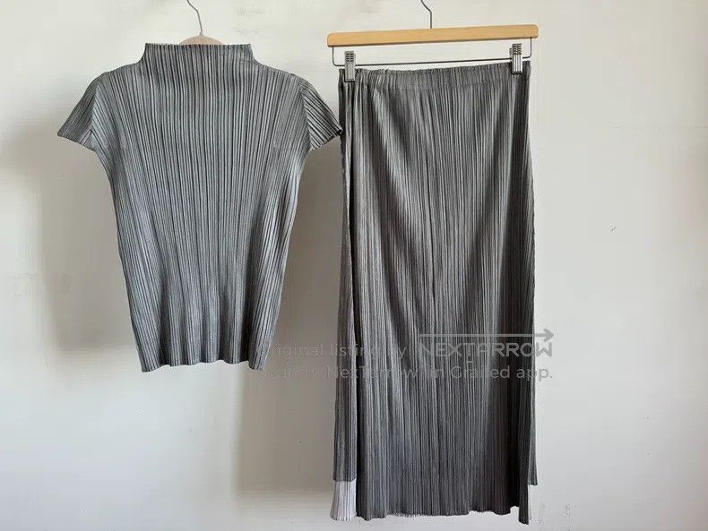 Issey Miyake Issey Miyake Gray Short Sleeve Size L / US 10 / IT 46 - 2 Thumbnail