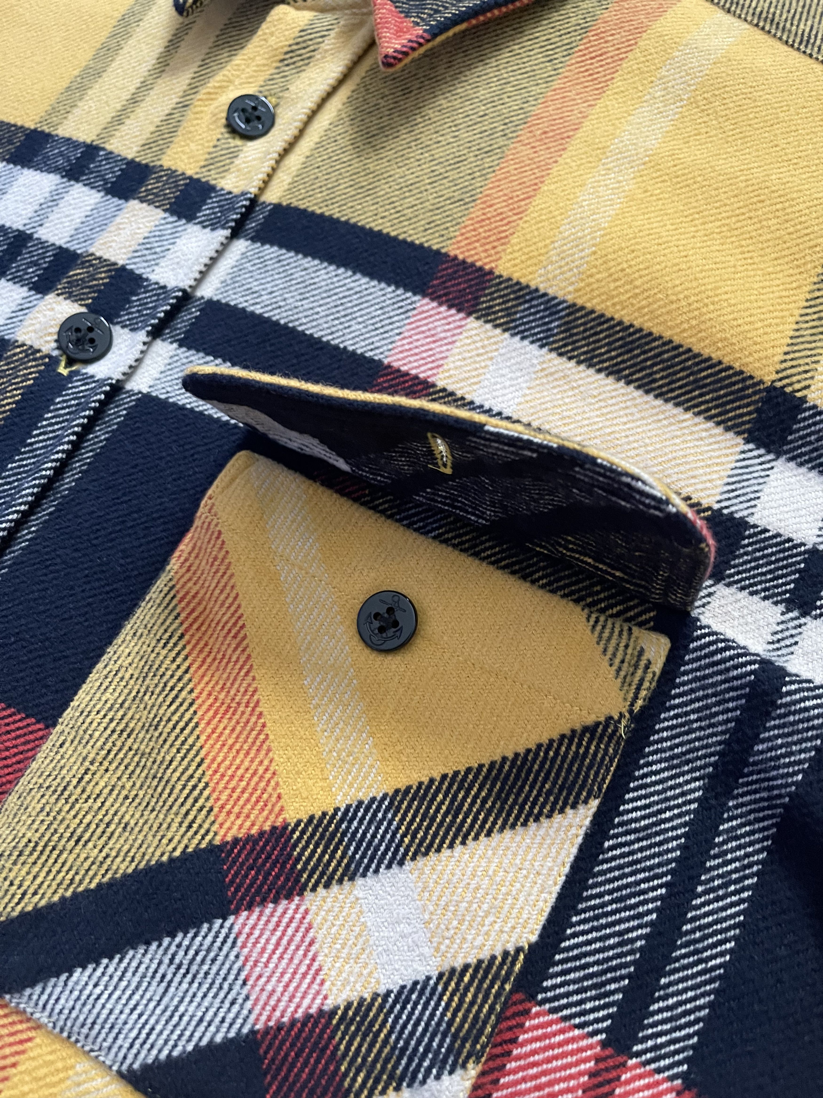 Noah Noah Flannel Shirt - Yellow Plaid (L) Size US L / EU 52-54 / 3 - 3 Thumbnail