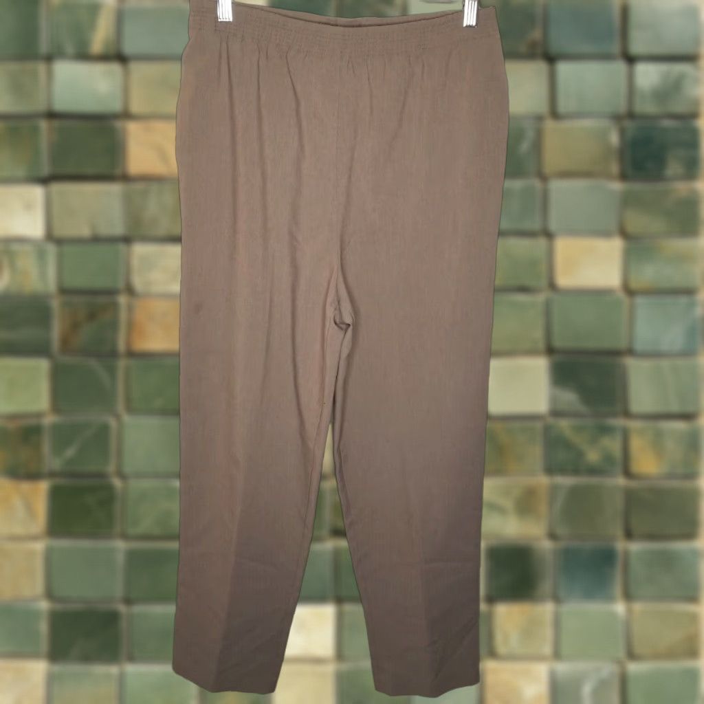 Vintage VINTAGE Allison Daley Womens Chino Pants Elastic Waist Size 12 Brown Women's Size 34" / US 12 / IT 48 - 1 Thumbnail