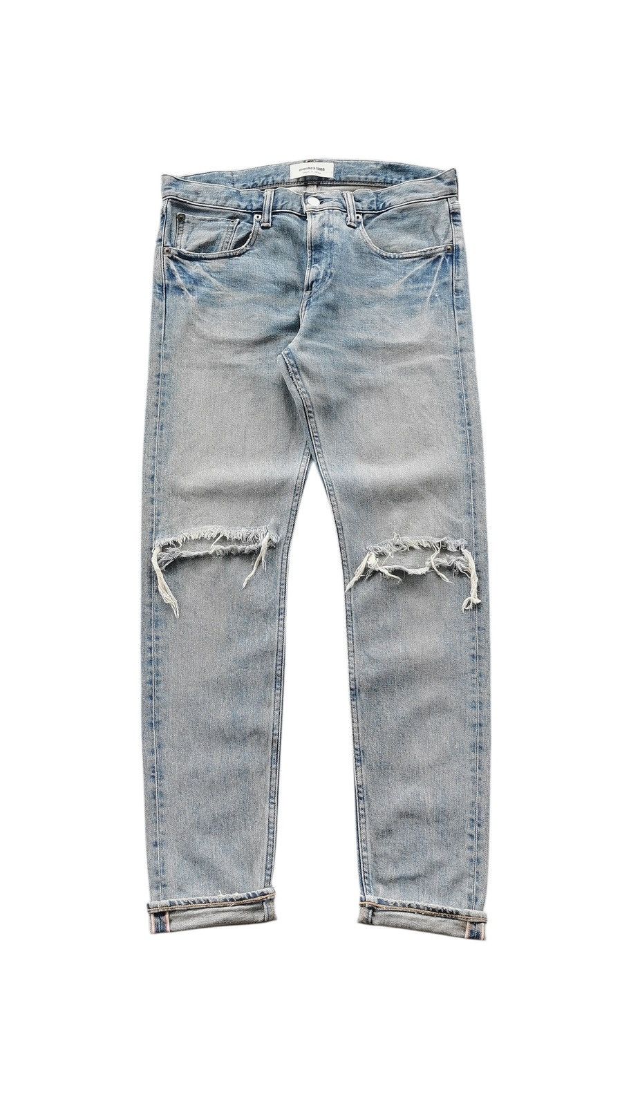 monkey time Monkey Time Chitch Punk Blue Shred Selvedge Jeans Size US 31 - 1 Thumbnail