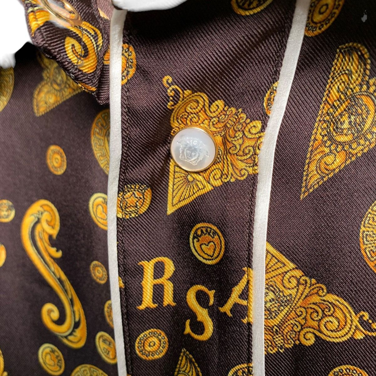 Versace Versace Barocco Western Gold Brown Cowboy Designs Size US XXS / EU 40 - 6 Thumbnail