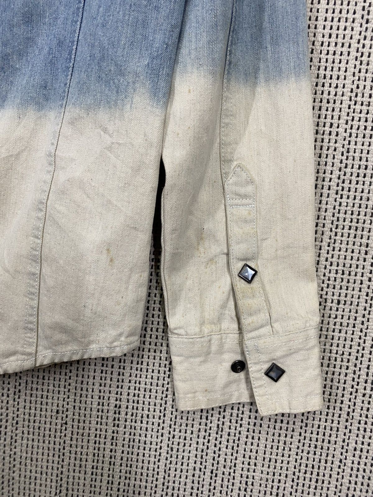 Designer × In The Attic × Japanese Brand INC Denim Western Shirt Blue Ombre 2 Pocket Button Up Size US M / EU 48-50 / 2 - 7 Thumbnail