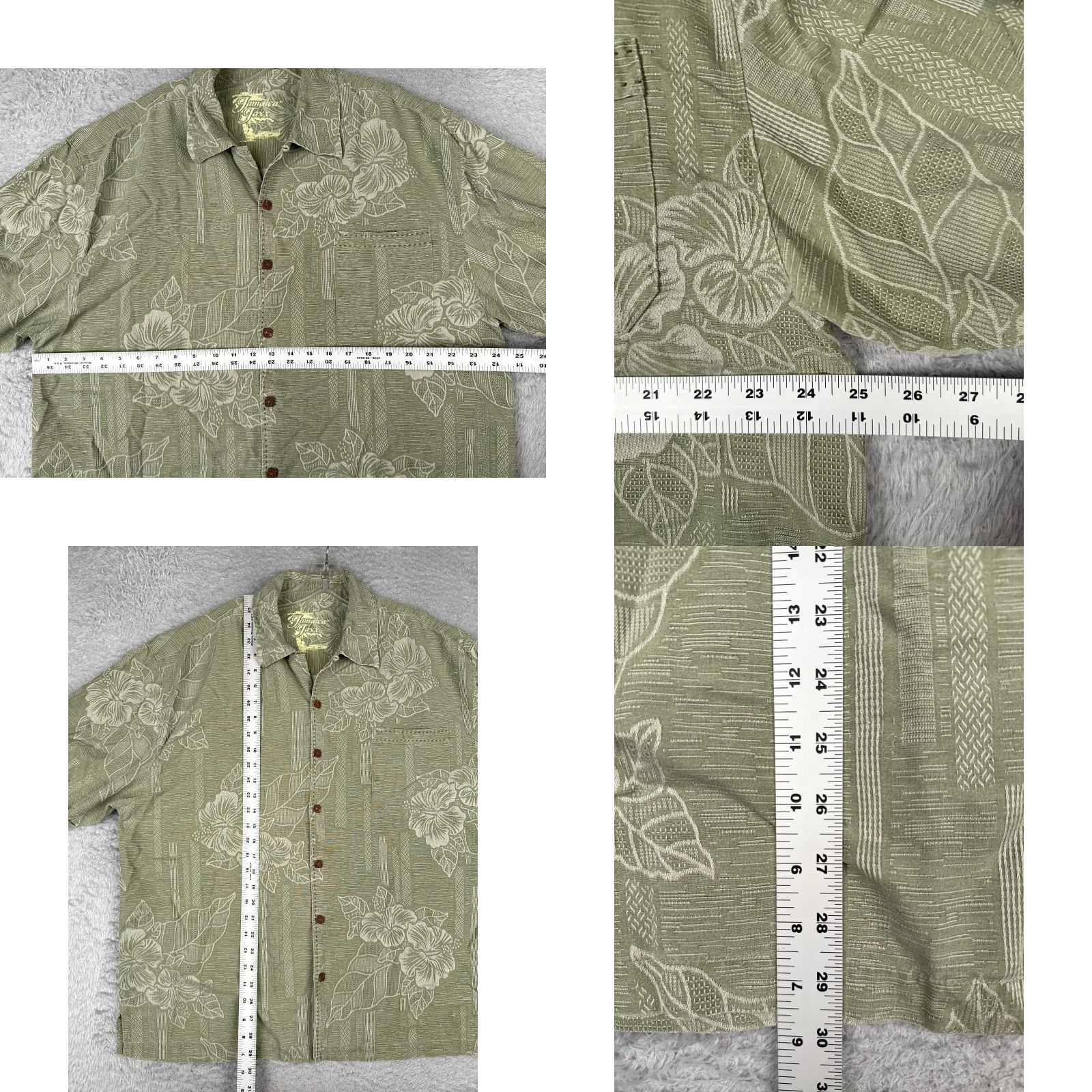 Vintage VINTAGE Jamaica Jaxx Shirt Men Extra Large Green Floral 100% Silk Button Up Hawaiian Size US XL / EU 56 / 4 - 8 Thumbnail