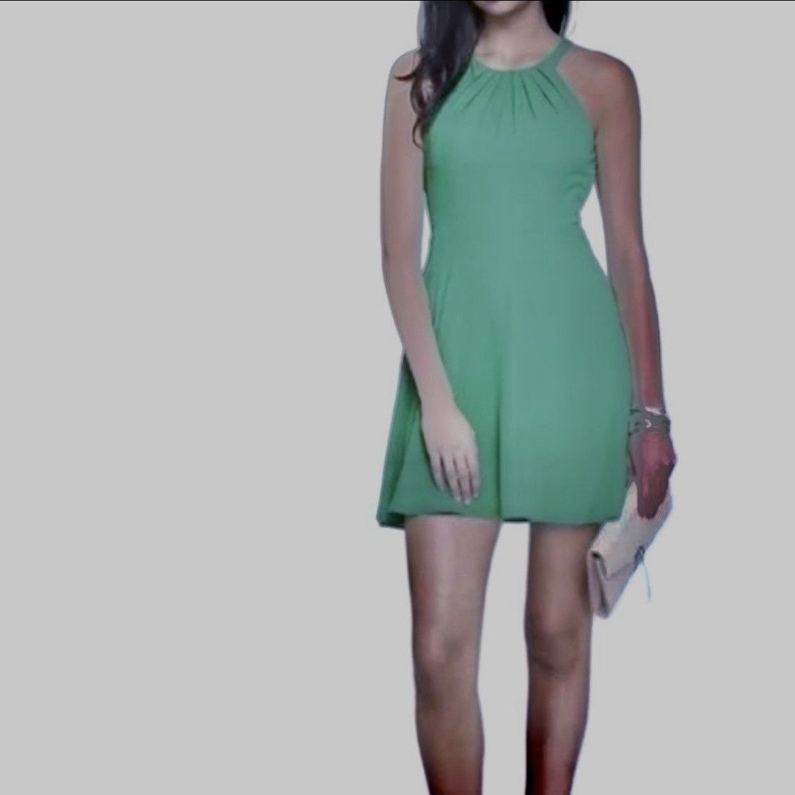 Express Express Halter Mini Dress Green Chiffon Dress Size 0 XS Size XS / US 0-2 / IT 36-38 - 6 Thumbnail