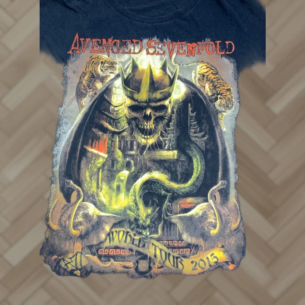 Vintage Avenged Sevenfold 2015 World Tour Shirt Black 2XL Band Rock Tee Men XS? Size US XXL / EU 58 / 5 - 1 Thumbnail