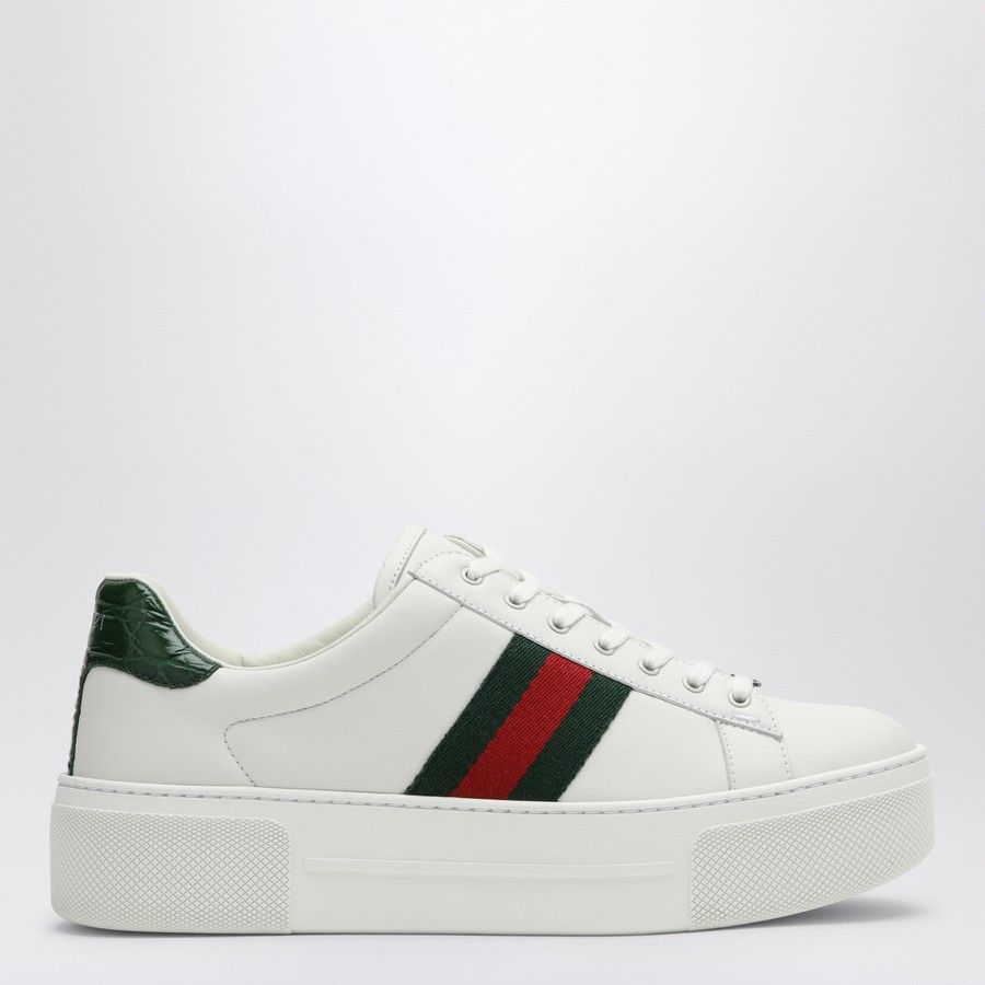 Gucci o1d2blof0824 Ace Sneaker With Web in White Size US 10 / IT 40 - 1 Thumbnail