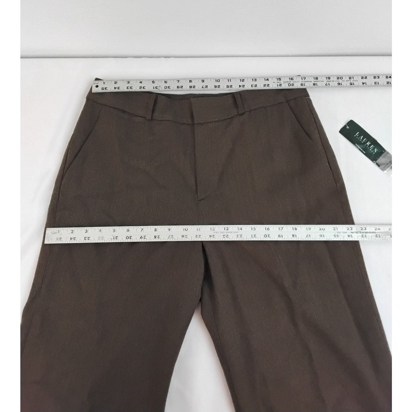 Lauren Ralph Lauren Lauren Ralph Lauren Pants Women's 14 Brown Herringbone NWT Size 36" / US 14 / IT 50 - 8 Thumbnail