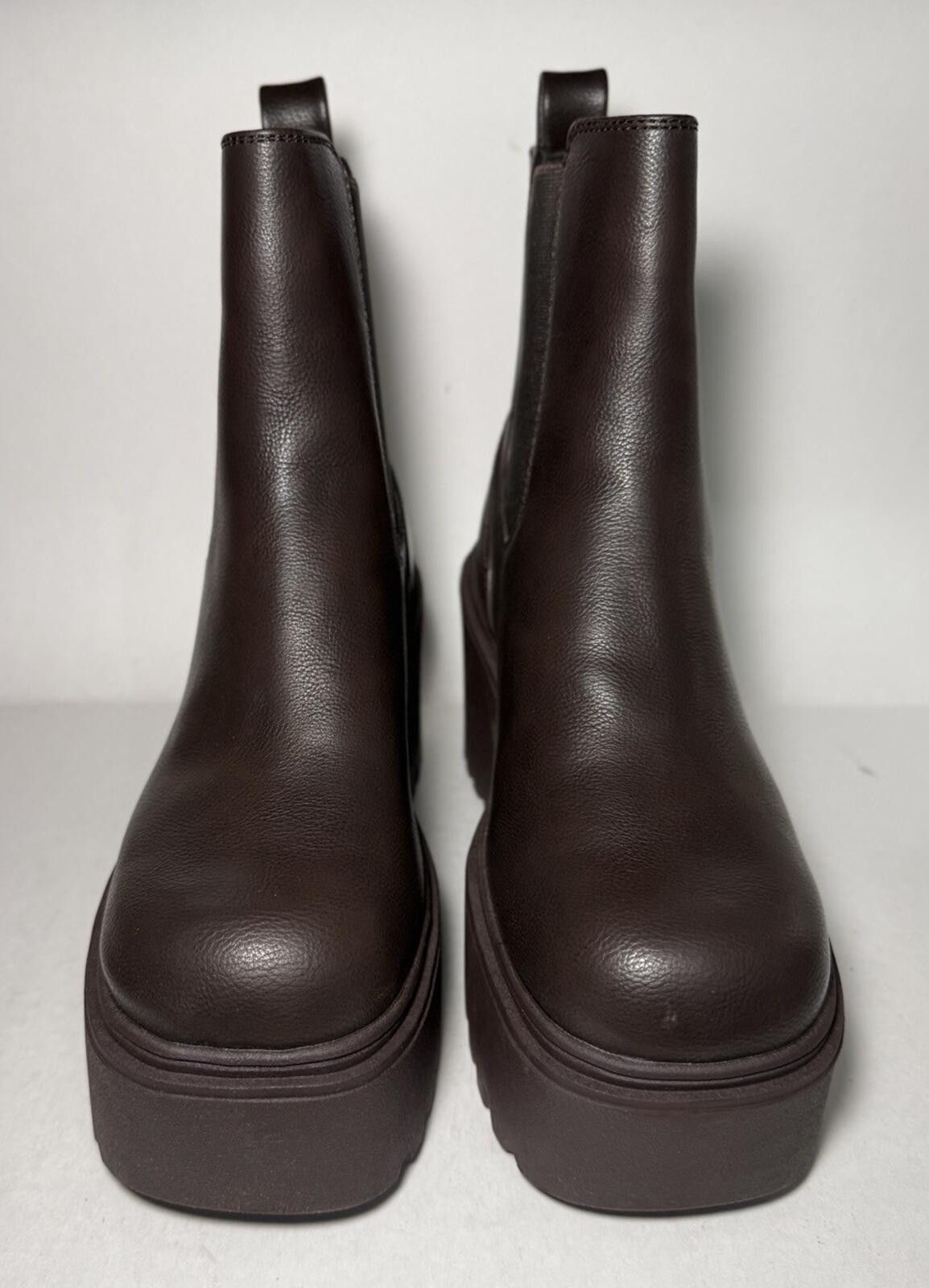 Other BURUDANI Chelsea Ankle Boots 4 inch Chunky Wedge Heel Brown Size US 9 / IT 39 - 2 Thumbnail