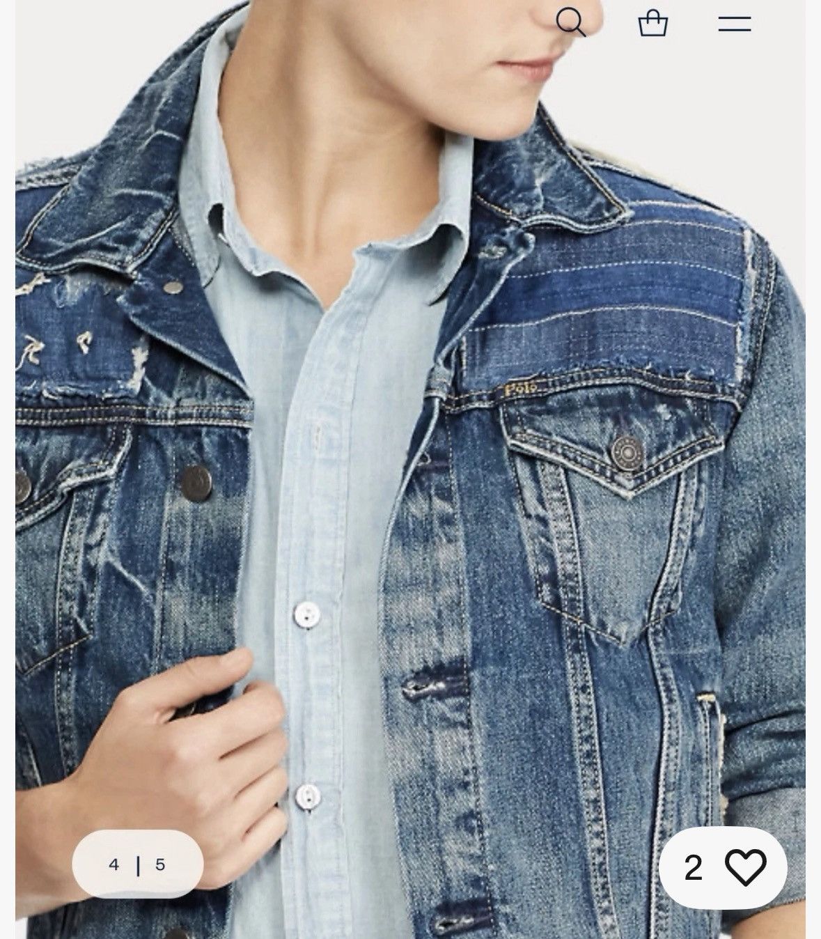 Polo Ralph Lauren Polo Ralph Lauren Patchwork Denim Trucker Jacket Sz XS Size XS / US 0-2 / IT 36-38 - 5 Thumbnail