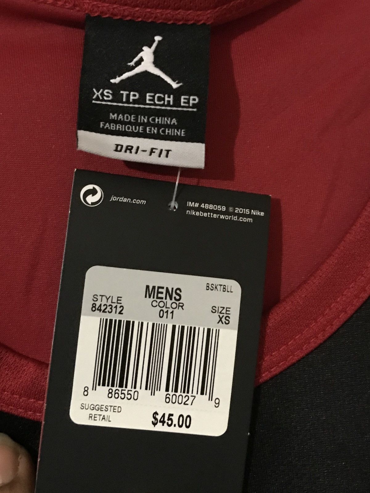 Jordan Brand Air Jordan Red and Black Wing Logo Tank Top Size XS Size US XS / EU 42 / 0 - 3 Thumbnail