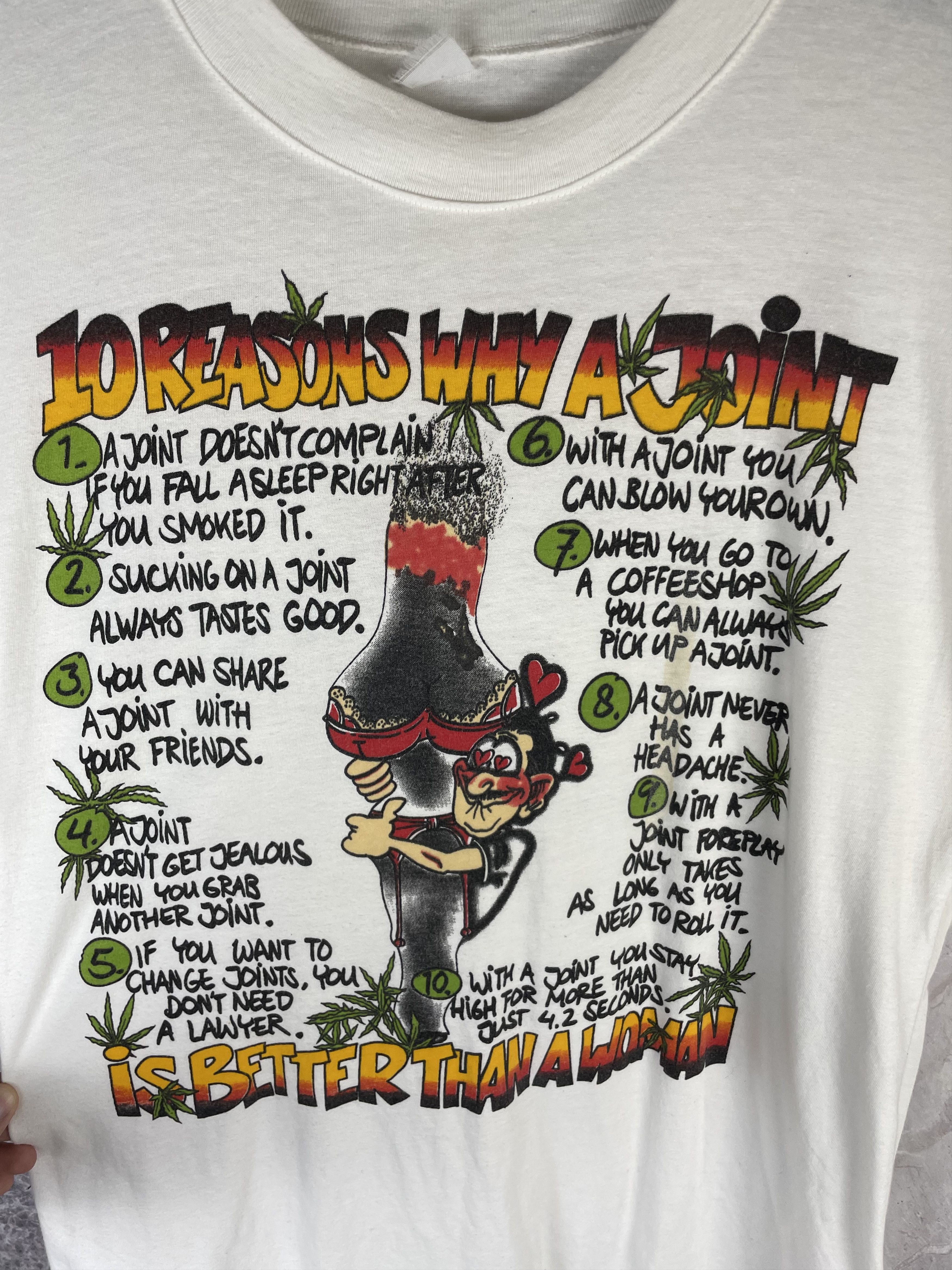 Vintage Vintage 90s Jamaica Rasta Humor Tee Size US XL / EU 56 / 4 - 4 Thumbnail