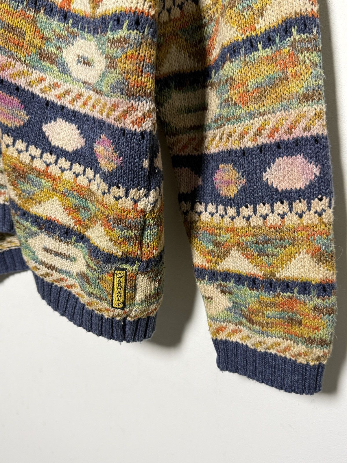 Giorgio Armani Armani silk blend patterned cardigan knit Size US L / EU 52-54 / 3 - 4 Thumbnail