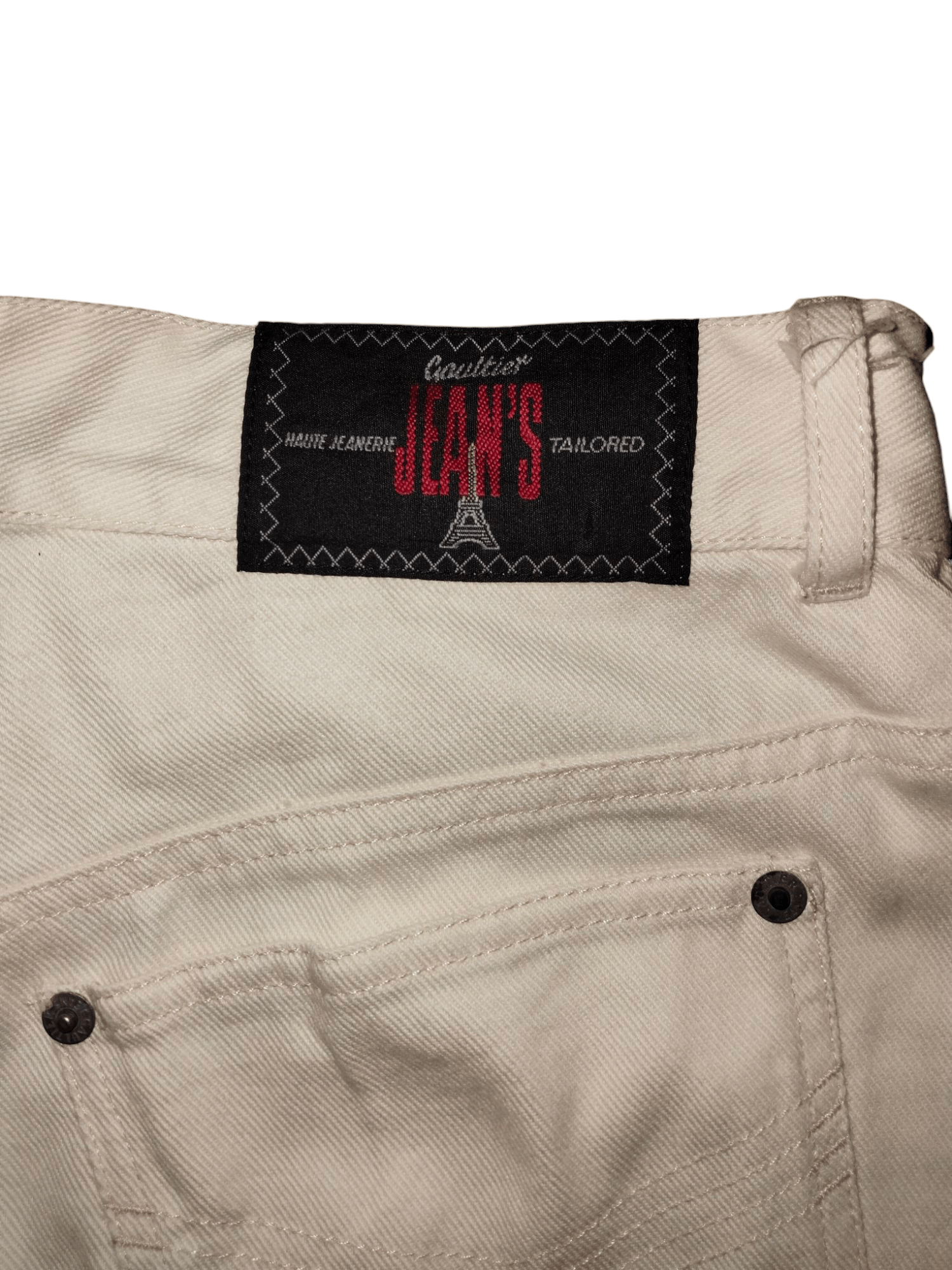 Jean Paul Gaultier Vintage JEAN PAUL GAULTIER White Jeans Size US 29 - 1 Thumbnail