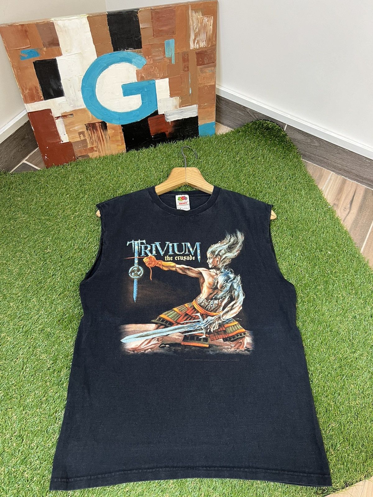 Band Tees Vintage 2000s TRIVIUM The Crusade Metal Faded T Shirt Size US M / EU 48-50 / 2 - 1 Thumbnail