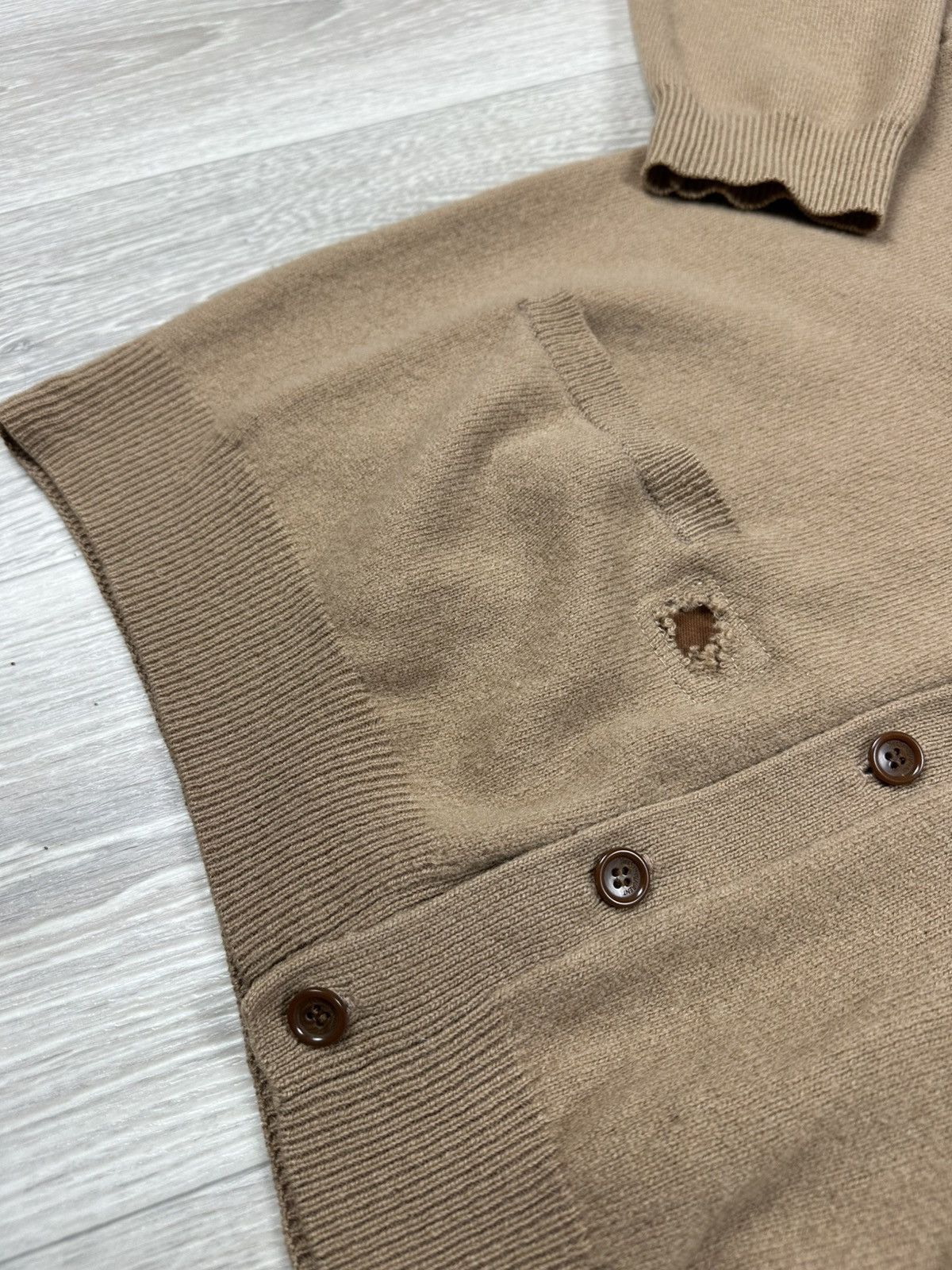 Yves Saint Laurent Yves Saint Laurent Distressed Button Cardigan Sweater 1 of 1 Size US XXL / EU 58 / 5 - 7 Thumbnail