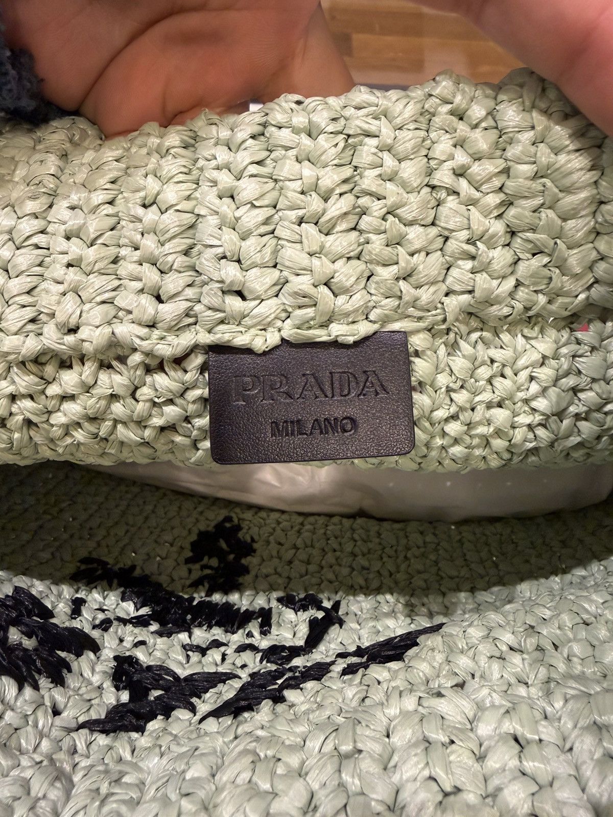 Prada Prada Acqua Raffia Crochet Small Tote Bag Size ONE SIZE - 4 Thumbnail