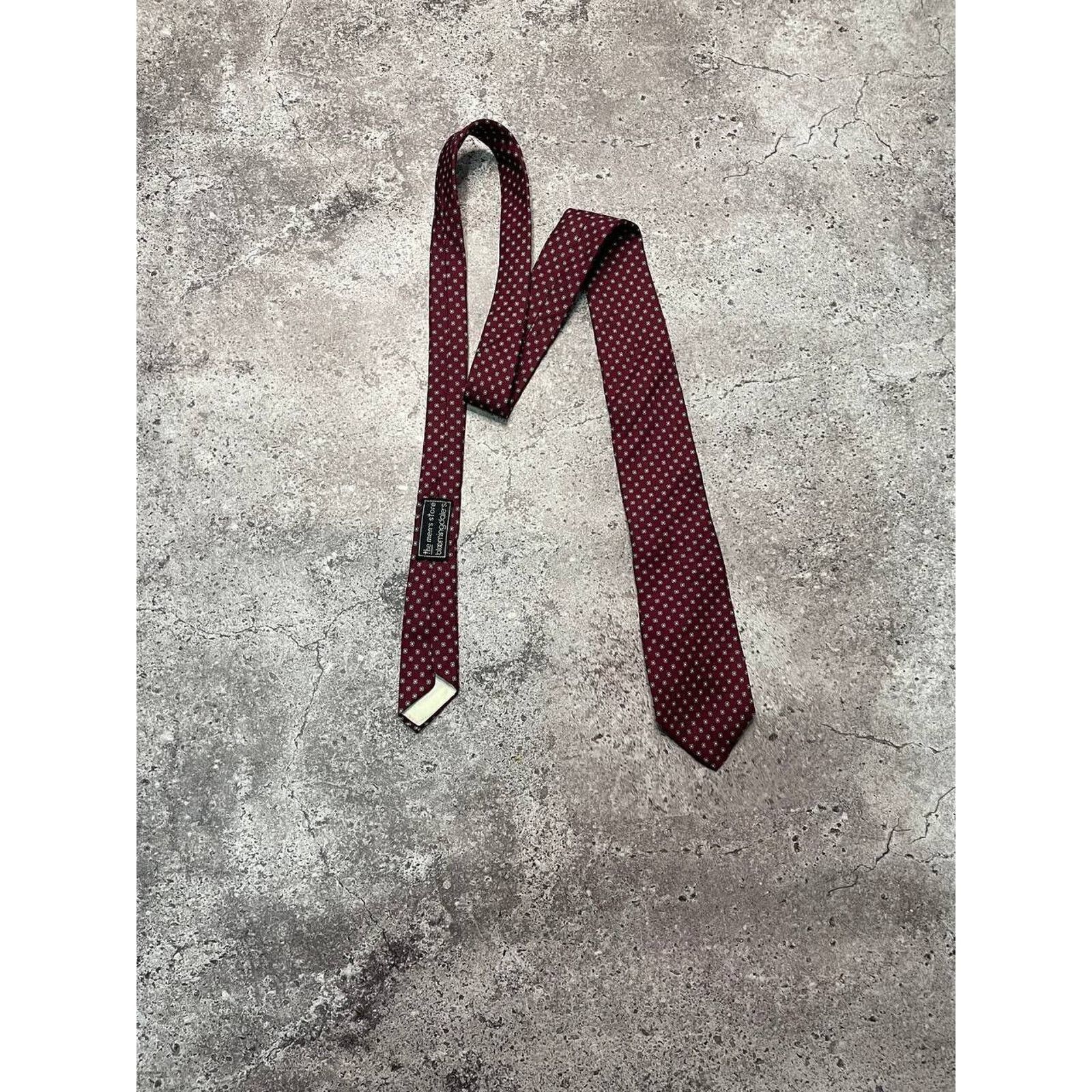 Vintage Christian Dior Burgundy Silk Tie Floral Accessory