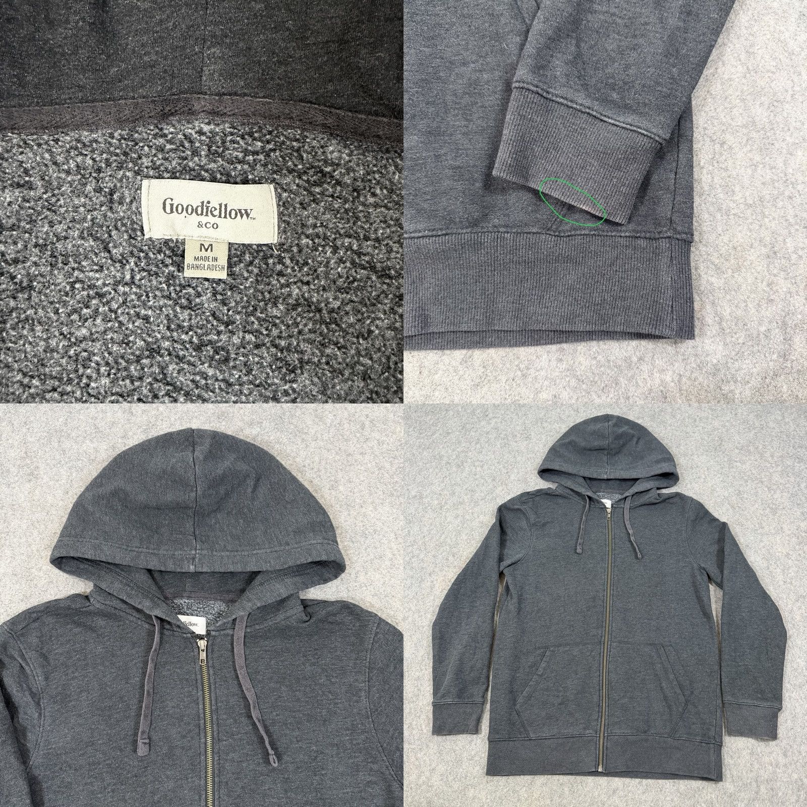 Vintage Goodfellow & Co Full Zip Hooded Fleece Jacket Mens Gray Size M XS-XL/Regular Size US M / EU 48-50 / 2 - 8 Thumbnail