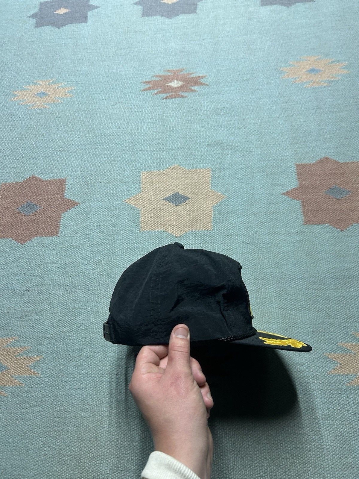 Vintage Vtg 80s SnapBack hat D.O.W. Asphalt yellow patch gold leaf Size ONE SIZE - 8 Thumbnail