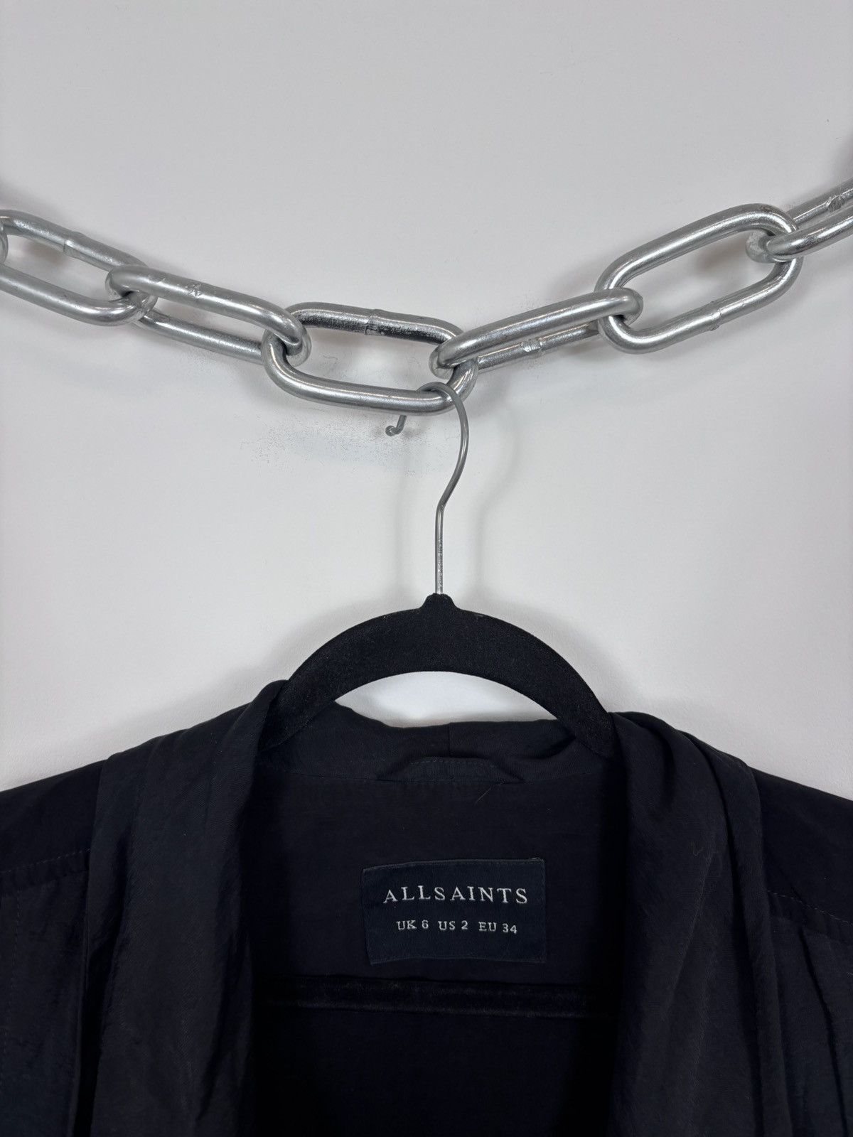 Allsaints AllSaints Kwar Jacket Women’s Black Draped Long Sleeve Size XS / US 0-2 / IT 36-38 - 3 Thumbnail