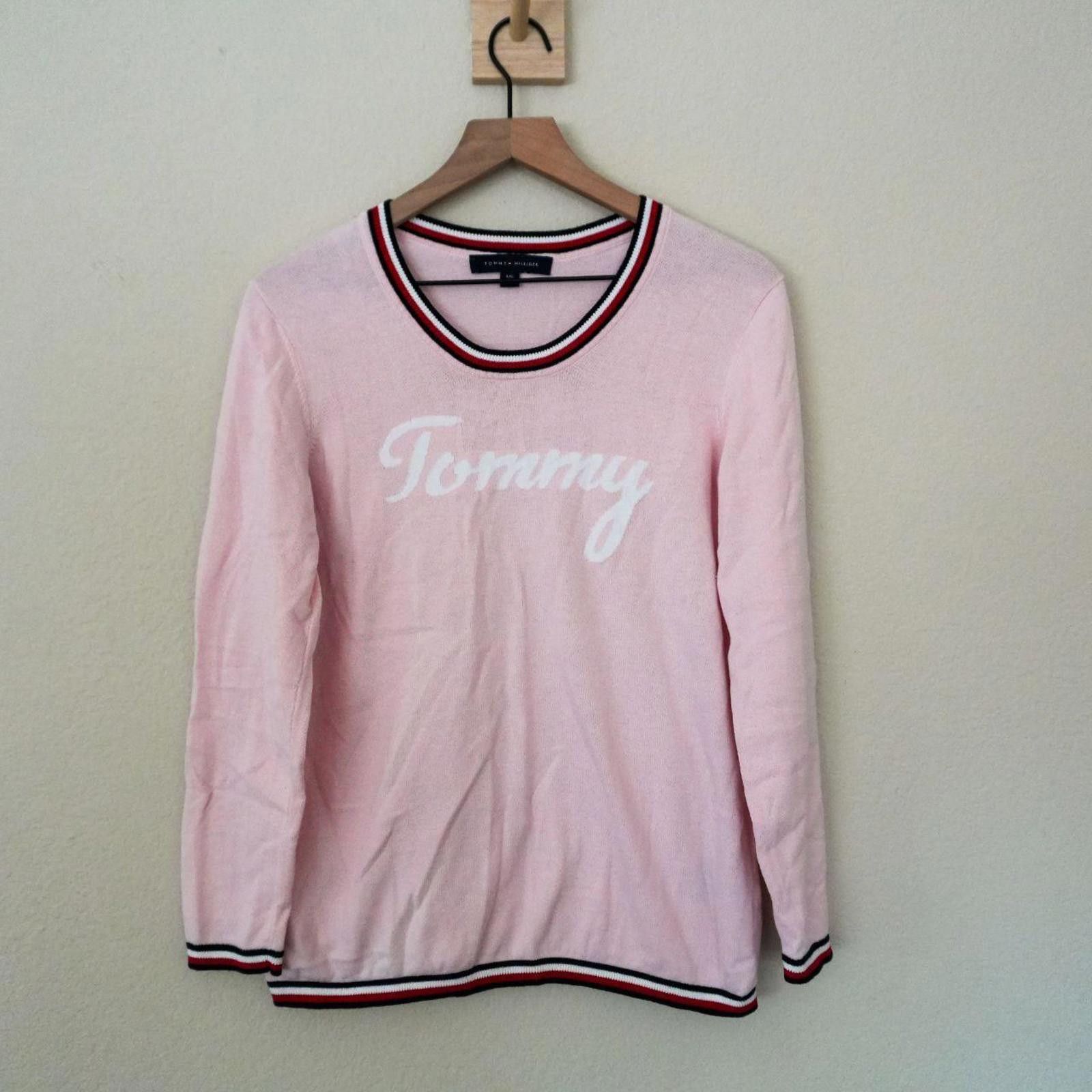 Tommy Hilfiger Tommy Hilfiger Sweater Women's L Pink Pullover Long Sleeve Size L / US 10 / IT 46 - 1 Thumbnail