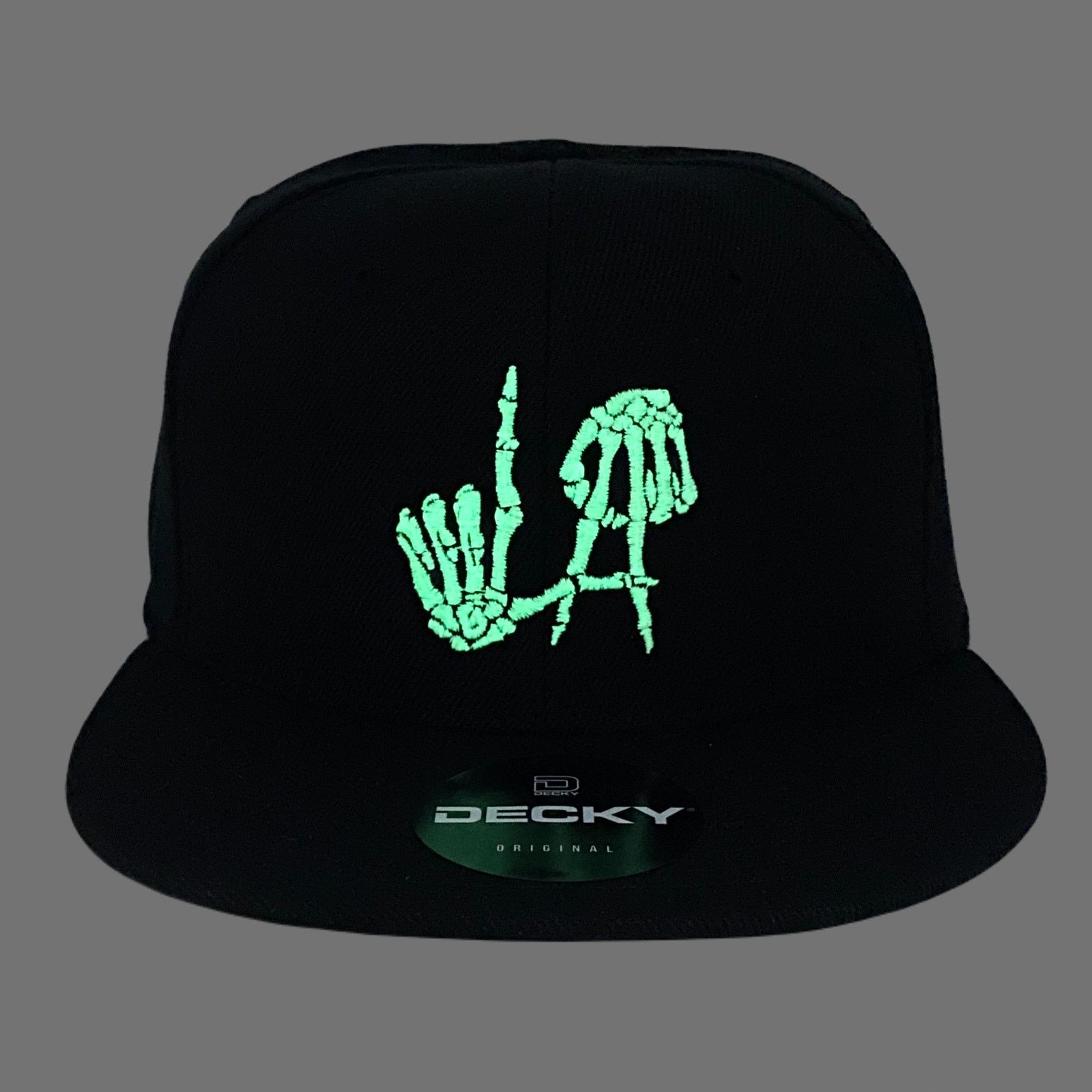 Other Los Angeles Bones Snapback Hat All Black GLOW In The Dark Size ONE SIZE - 3 Thumbnail