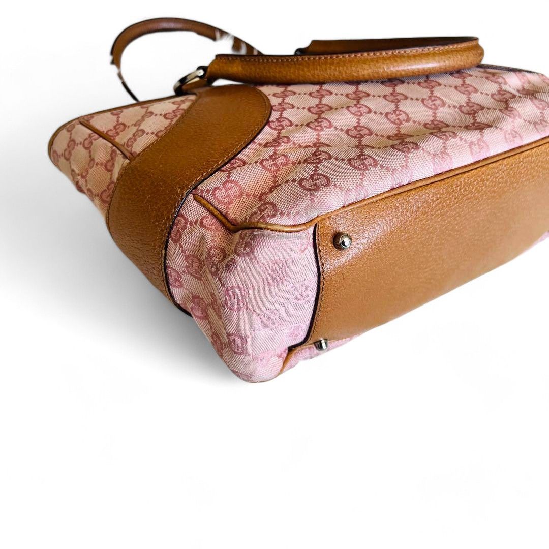 Gucci Gucci - Tote Bag Pink Purple Monogram Leather Canvas Size ONE SIZE - 4 Thumbnail