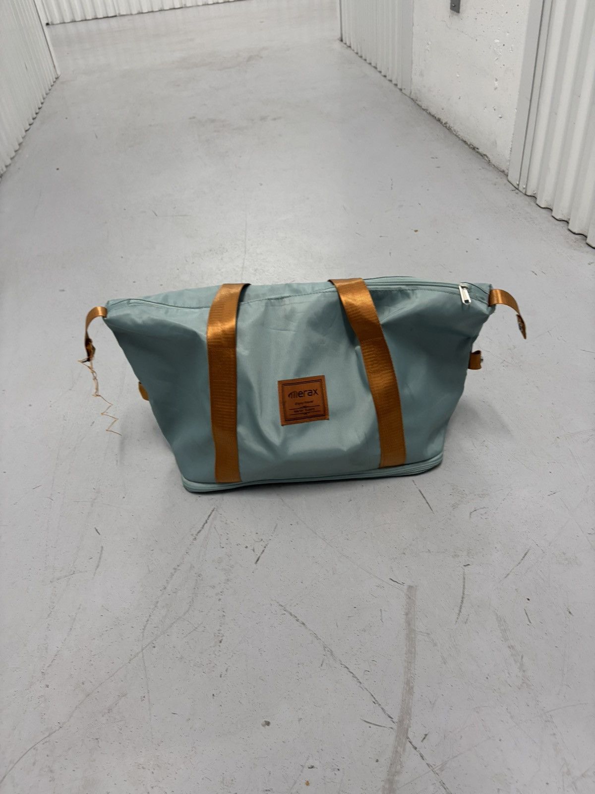 Other Merax Light Blue & Brown Bag with Zipper, Adjustable Strap Size ONE SIZE - 6 Thumbnail