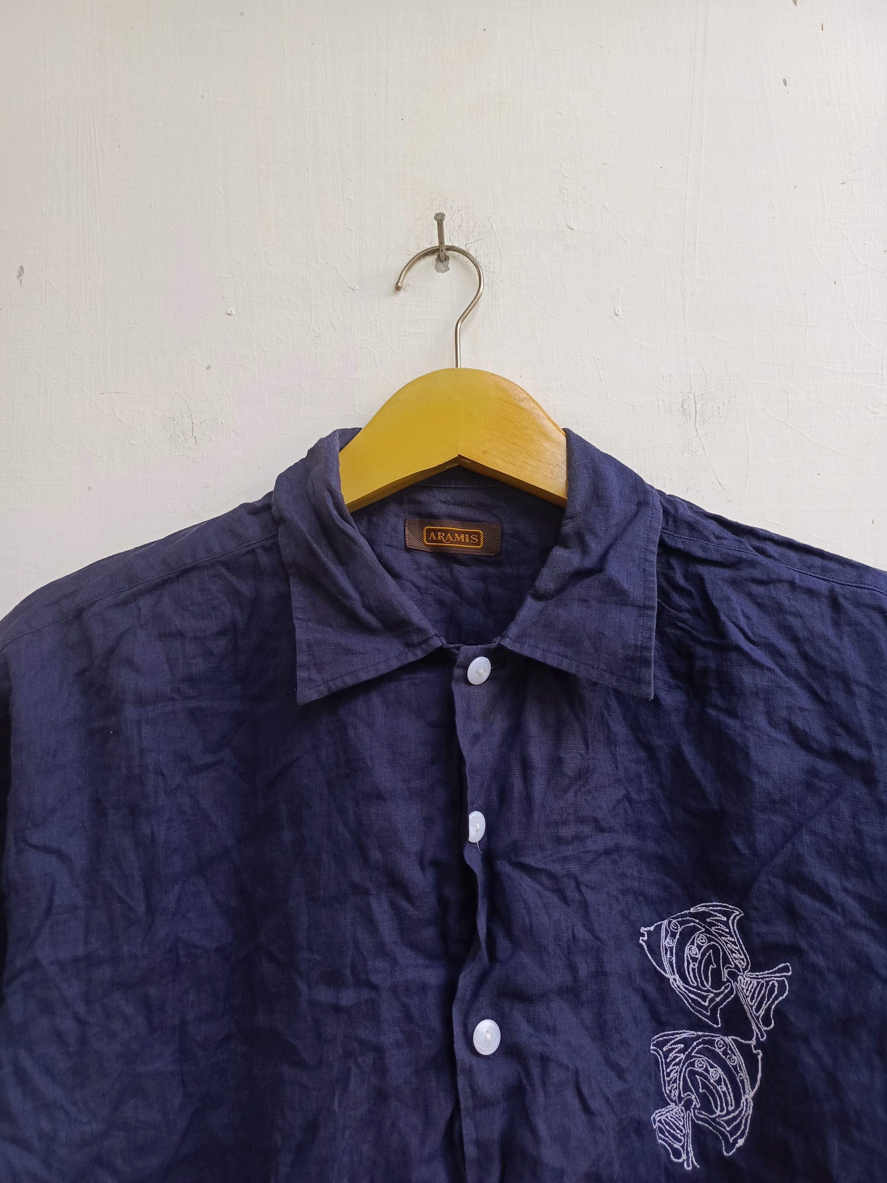 Japanese Brand Aramis Embroidered Fish Short Sleeve Button Up Size US L / EU 52-54 / 3 - 2 Thumbnail