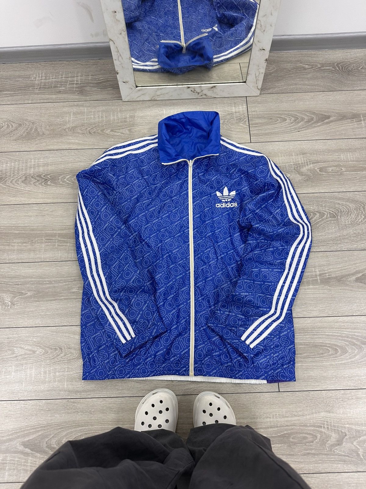 Adidas Adidas Nylon Stripped Track Jacket Windbreaker 2 in 1 Size US L / EU 52-54 / 3 - 2 Thumbnail