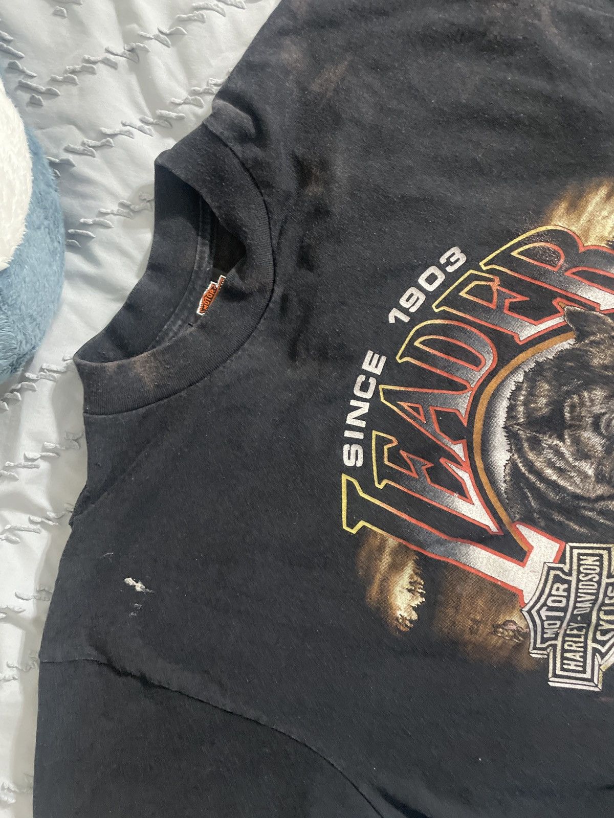 Harley Davidson Vintage 90s Harley Davidson emblem Leander of the pack tee Size US XL / EU 56 / 4 - 4 Thumbnail