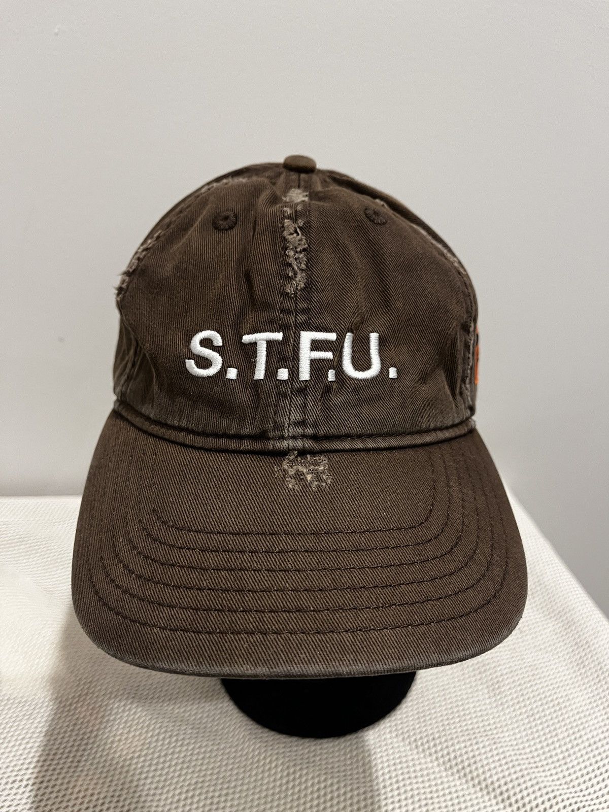 Heron Preston Heron Preston STFU Distressed Hat (unisex) Size ONE SIZE - 3 Thumbnail
