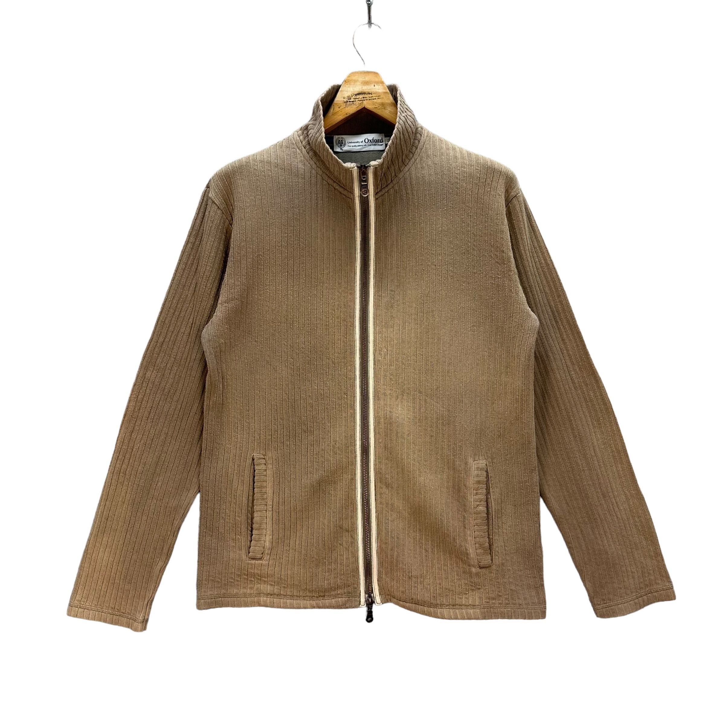image of University Of Oxford Zipper Sweater Jacket 8673-020 in Brown, Men's (Size Large)