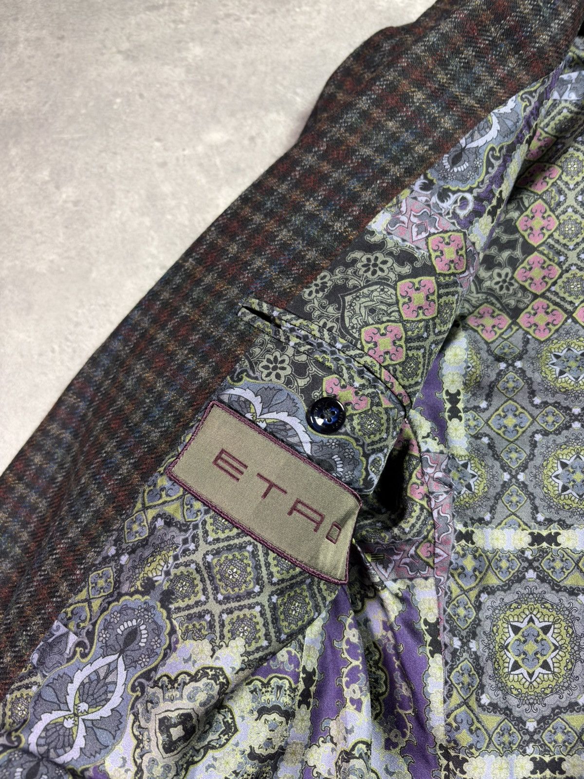 Etro Etro Tweed Wool Silk Lining Plaid Sport Blazer Jacket 50 Size 50R - 12 Thumbnail