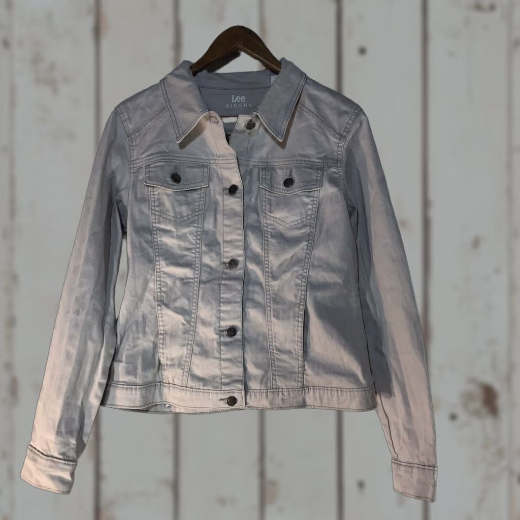 Vintage Lee Riders Women's Beige Cotton Spandex Mid-Length Jacket Fall Winter Casual Coat Size M Size M / US 6-8 / IT 42-44 - 1 Thumbnail