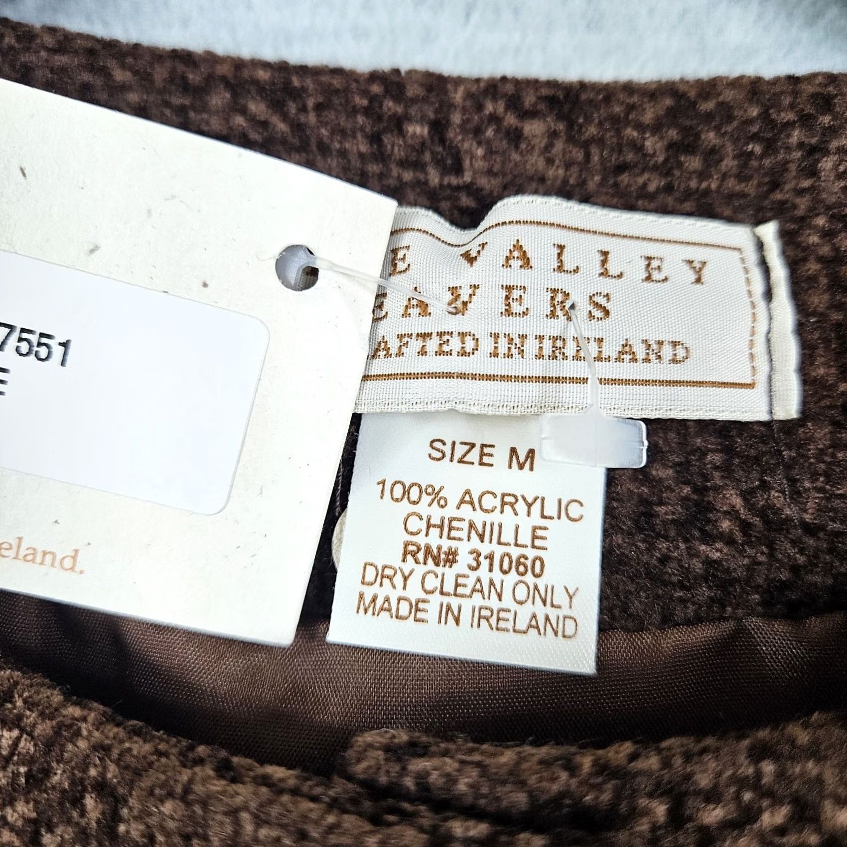 CHOCOOLATE VINTAGE Boyne Valley Weavers Women's Jacket Size M NEW Lined Chenille Brown Chocolate Button Zipper Logo Casual Outdoors Indoor Seasonal Women Size M / US 6-8 / IT 42-44 - 5 Thumbnail