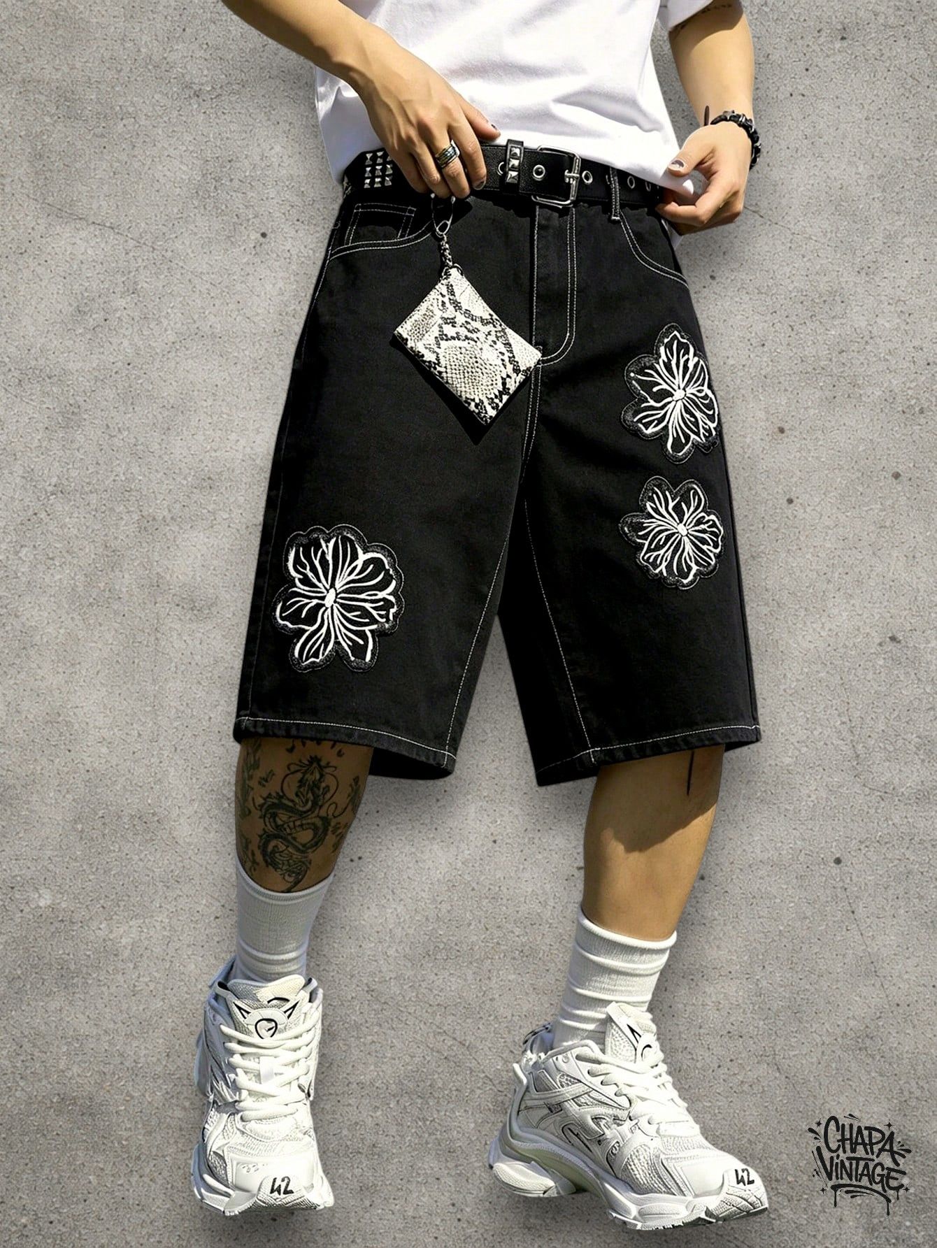 Japanese Brand Hibiscus denim shorts Size US 32 / EU 48 - 2 Thumbnail