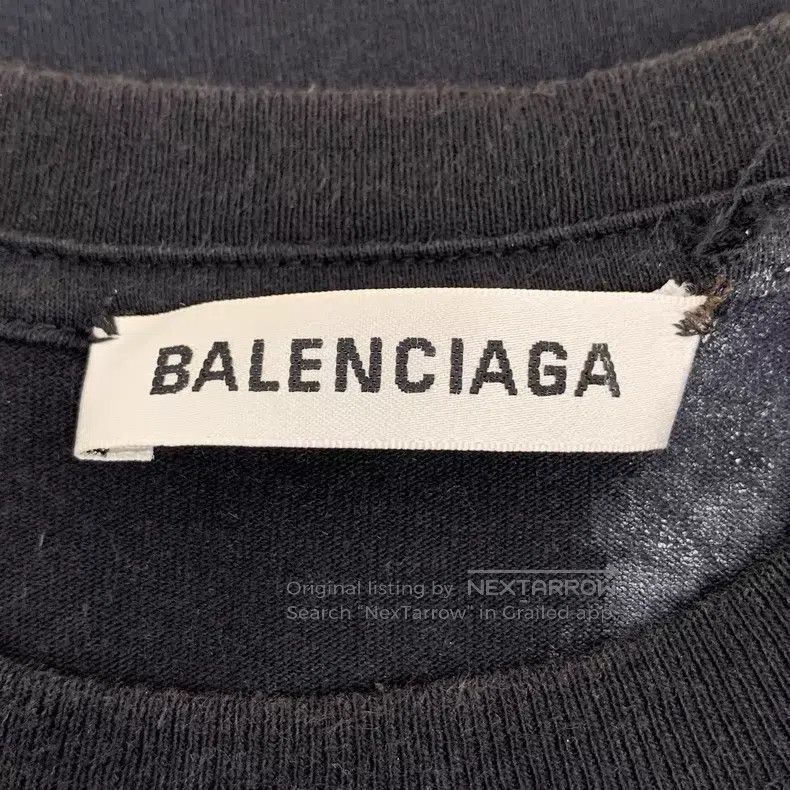 Balenciaga Balenciaga Black Logo Letter Embroidered Cotton Round Neck Size US M / EU 48-50 / 2 - 5 Thumbnail