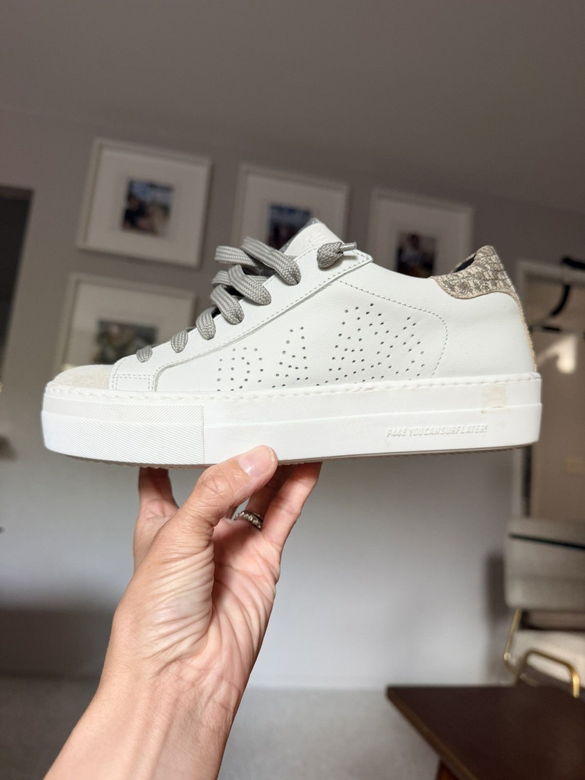 P448 P448 Thea silver snake platform gray white sneaker 36 Size US 6 / IT 36 - 19 Thumbnail