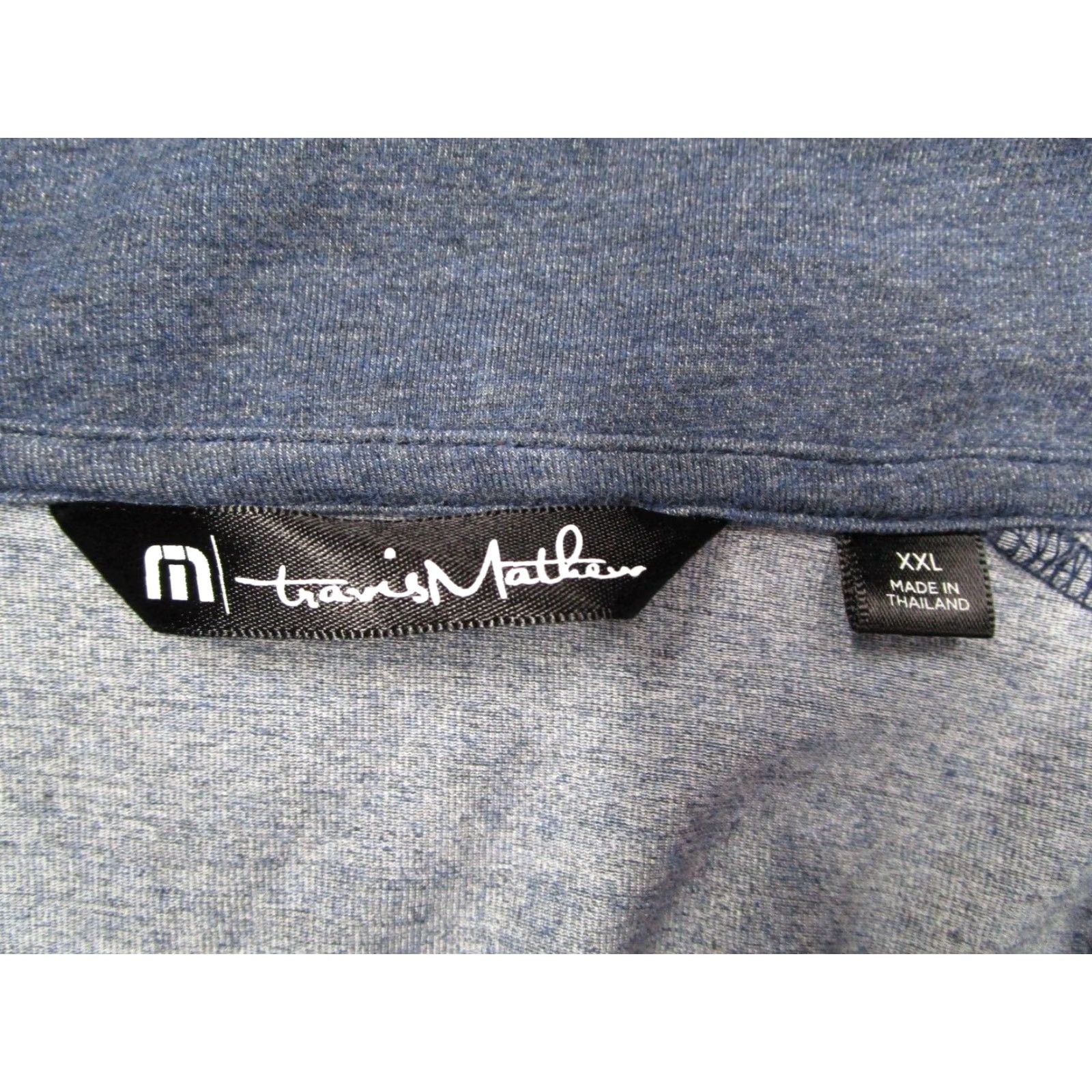 TravisMathew Travis Mathew Mens 2XL 1/4 Zip Blue Pullover Sweater Golf PASEA HOTEL Embroidered Pocket Logo Casual Travel All Seasons Cotton Blend Polyester Blend Size US XXL / EU 58 / 5 - 3 Thumbnail