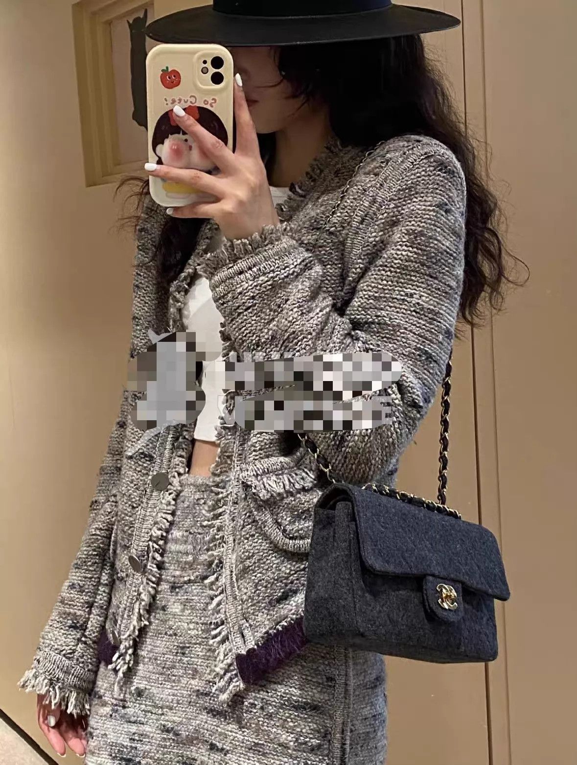 Chanel Chanel Vtg Gray-Purple Tweed V-neck Jacket Women's 36 99New Size XS / US 0-2 / IT 36-38 - 7 Thumbnail