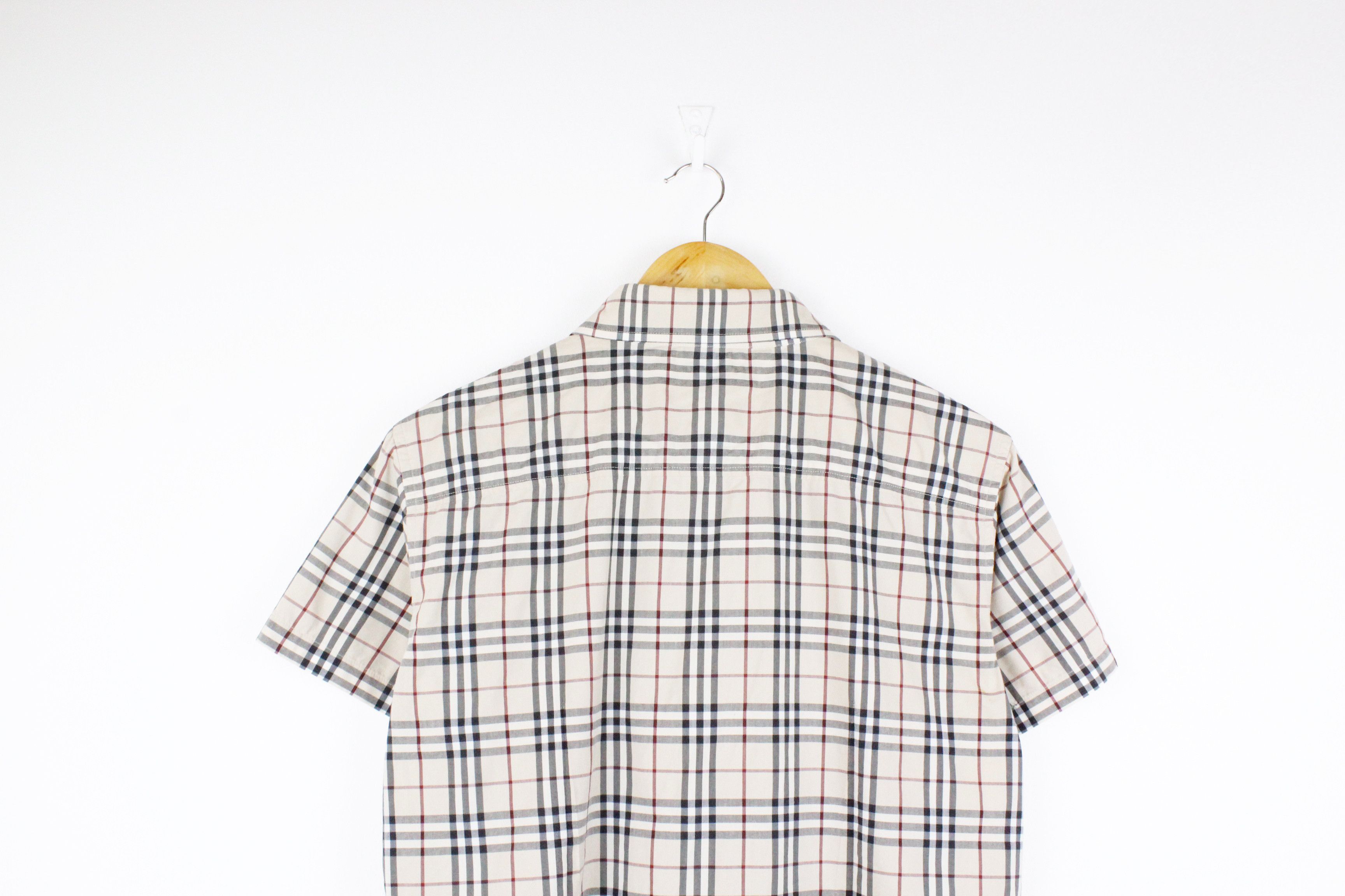 Burberry × Vintage Womens Burberry Logo Beige Nova Check Short Sleeve Shirt Size XL / US 12-14 / IT 48-50 - 6 Thumbnail