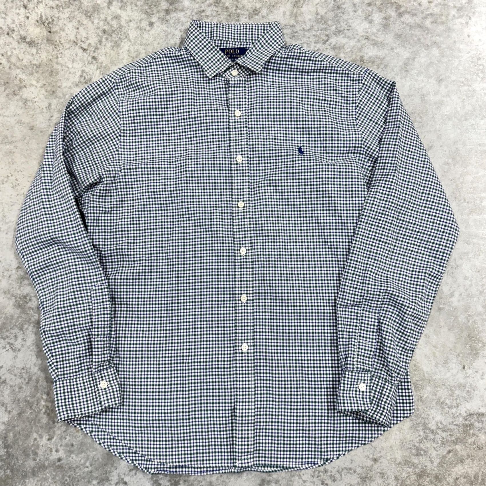Polo Ralph Lauren Polo Ralph Lauren Shirt Mens XL Blue Green Slim Fit Gingham Check Long Sleeve Button-Up Size US XL / EU 56 / 4 - 3 Thumbnail