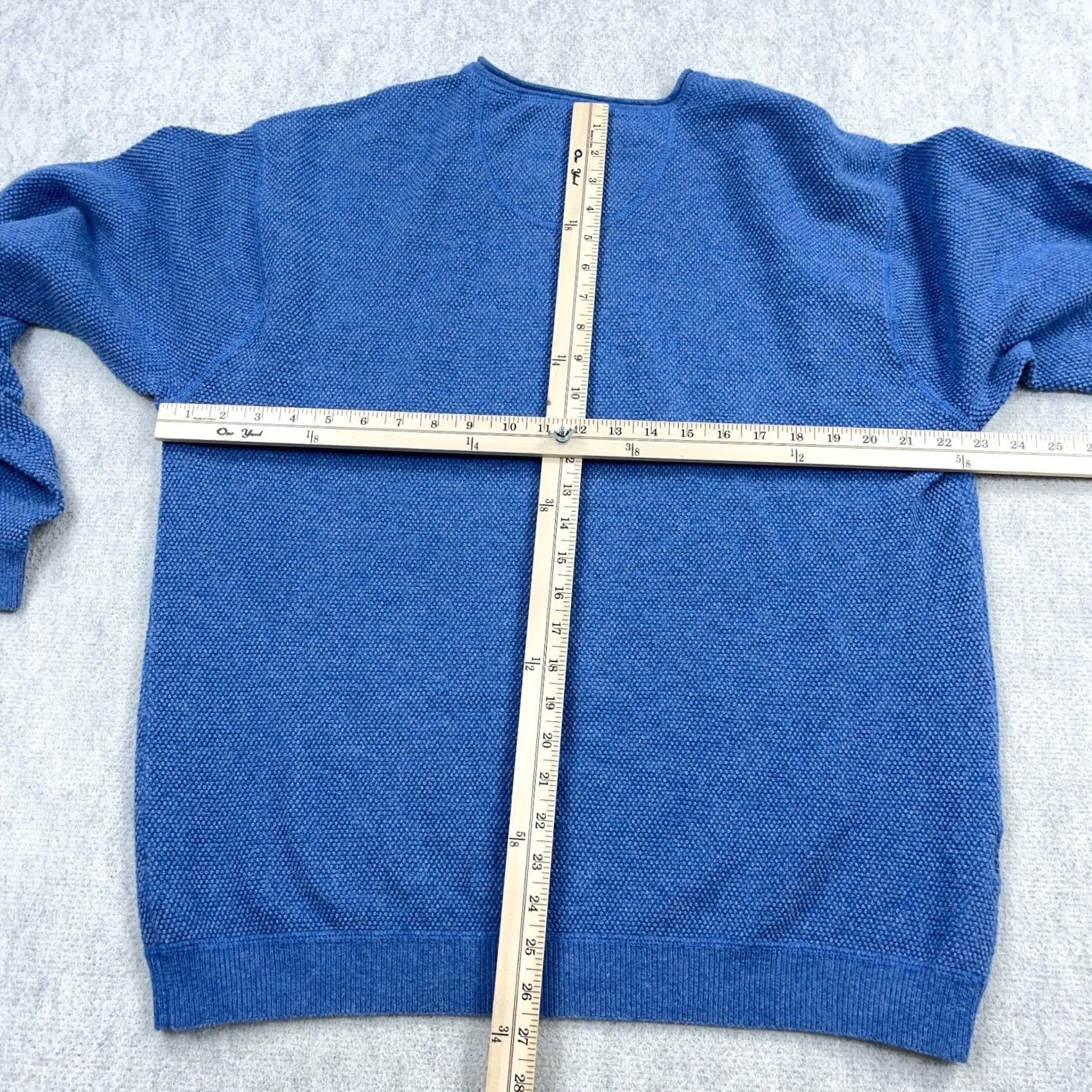 Tommy Bahama Tommy Bahama Sweater Men XL Blue V-Neck Waffle Knit Pullove r Wool Blend Size US XL / EU 56 / 4 - 5 Thumbnail
