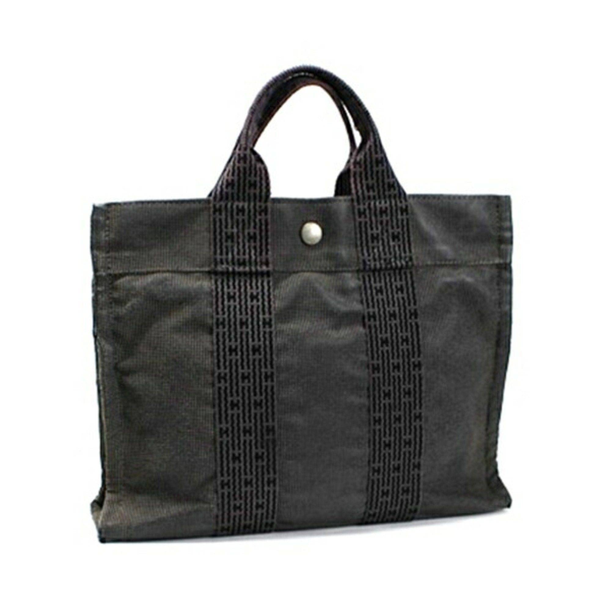 image of Hermes Ale Line Pm Tote Bag Canvas Gray Women's Men's in Grey