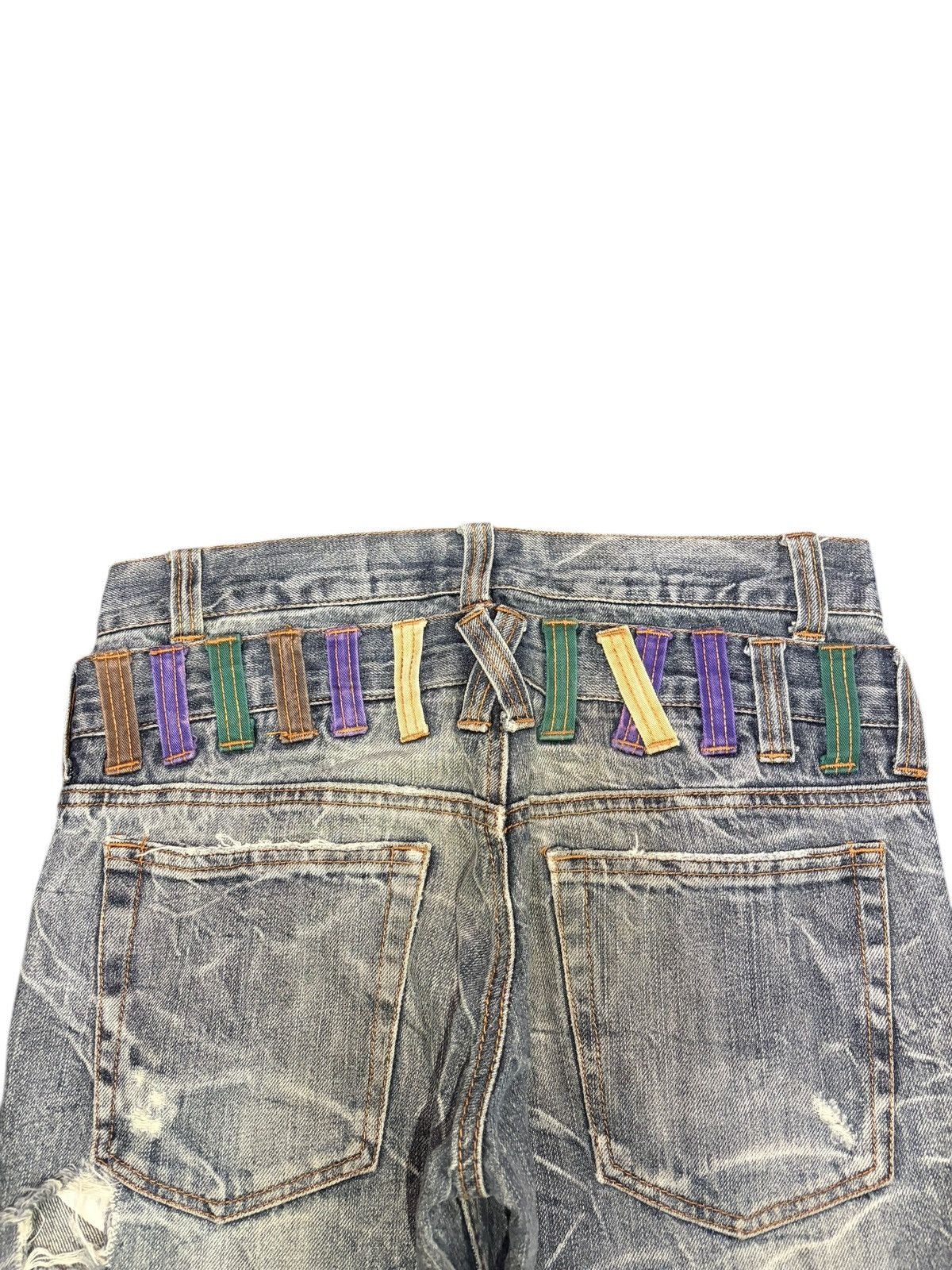 PPFM Vintage Japanese Brand Double Waist Distress Loose Jeans Size US 29 - 4 Thumbnail