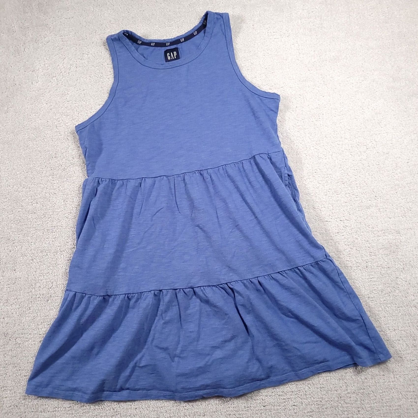 Gap Gap Dress Women's Large Blue Sleeveless Short Pull Over Summer Beach Pockets Shirt Dress Mini Casual Size 36" / US 14 / IT 50 - 2 Thumbnail