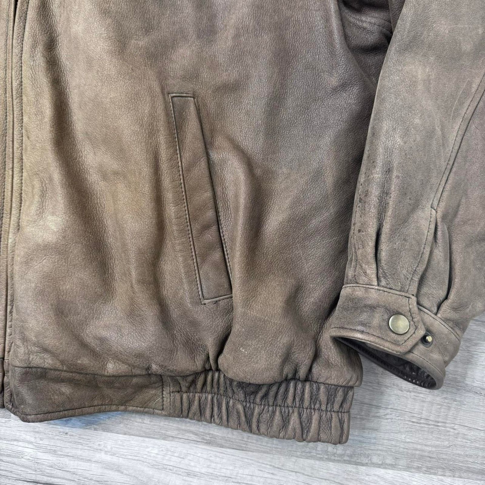 Other Leather Bomber Jacket Vintage Distressed Brown Size XL Size US XXL / EU 58 / 5 - 5 Thumbnail