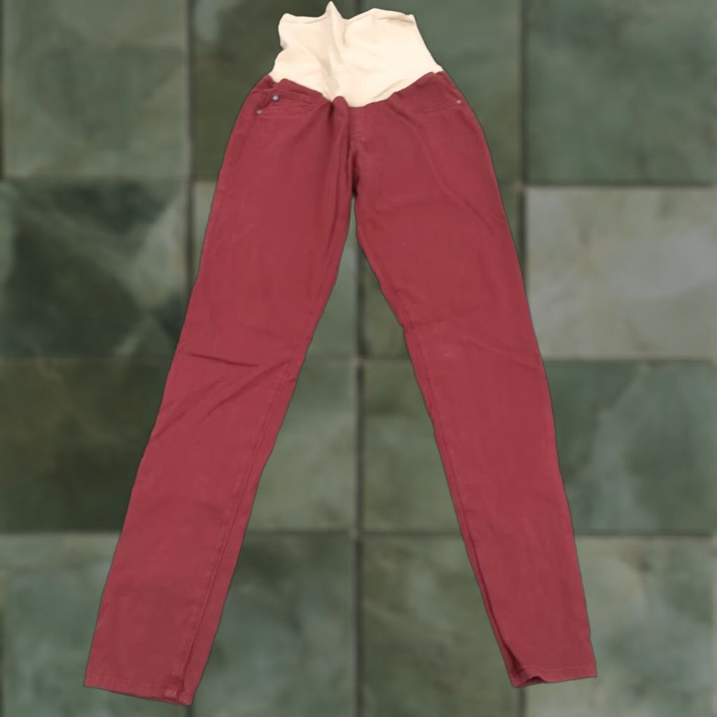 Vintage Adriano Goldschmied Womens Maternity Jeans Size 30 Red Super Skinny Stretch Size 30" / US 8 / IT 44 - 1 Thumbnail